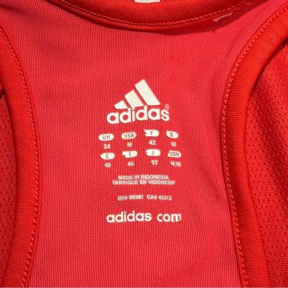 Adidas Tank Top Built-in Sports-Bra Support Sleeveless Racer Woman’s Sz Medium - Picture 3 of 11